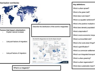 GCSE Geography AQA Revision Organiser Urban Challenges