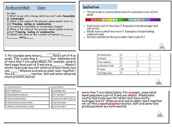 KS3 Acids and Alkalis Complete Lesson with Worksheets