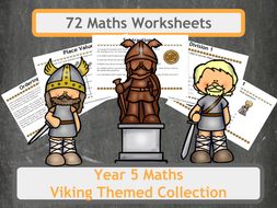 Viking Themed Maths Worksheet Bundle for Year 5 Classes