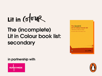 The (incomplete) Lit in Colour book list: KS3-5