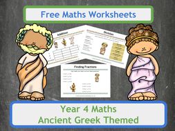 Free Ancient Greek Themed Maths Worksheets for Year 4 Classes