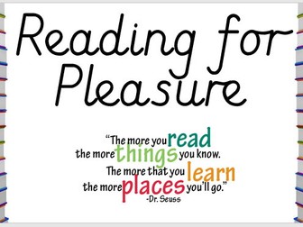 Reading for Pleasure - whole school overview