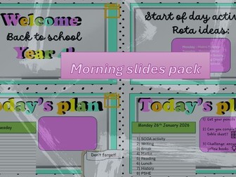 Editable Morning Slides for Primary Classrooms (with suggested starter activities)