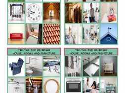 Houses, Rooms and Furniture Tic-Tac-Toe or Bingo