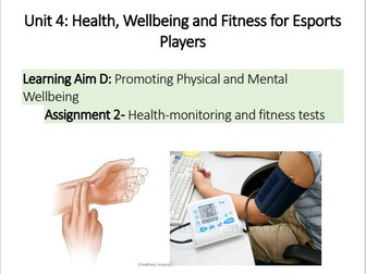 Health, Wellbeing and Fitness for Esports