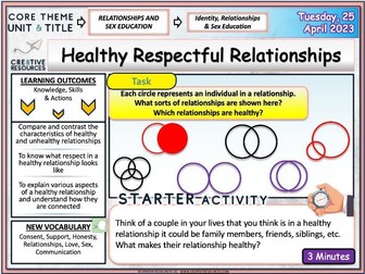 Healthy Relationships PSHE