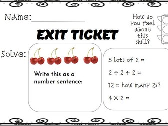 Maths exit tickets for Year 1 - various - addition, subtraction, counting, problem solving