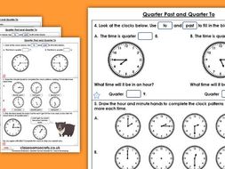 year 2 quarter past and quarter to summer block 3 maths homework