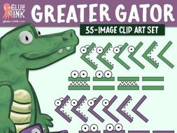 Greater Gator Clip Art (Greater Than / Less Than) – Commercial Use