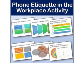 Business and Career Skills - Phone Etiquette Lesson Activity