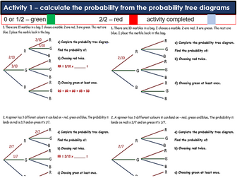 Independent and Dependent Probability Tree Diagrams P.Batista 2022