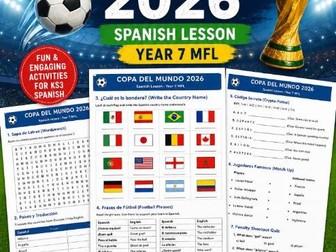 Spanish World Cup 2026 Worksheets | KS3 Y7 | Colour & BW