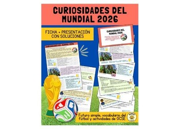 Curiosidades del Mundial Football World Cup Spanish presentation + worksheet with answers
