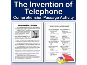 Invention of the Telephone | Reading Comp Passage & Activity | Editable