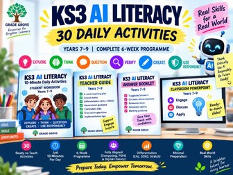 KS3 AI Literacy | 30 Daily Activities