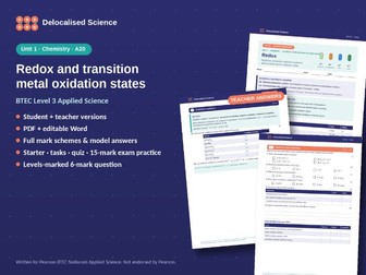 Redox and Transition Metal Oxidation States | BTEC Applied Science