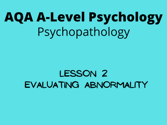 Evaluating Definitions of Abnormality - Psychology