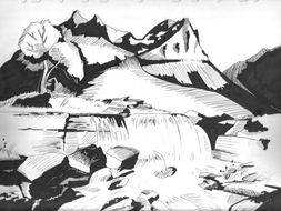 Landscape Project - Lesson 2 Ink and Stick