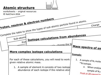 Edexcel A-level chemistry Atomic Structure worksheets