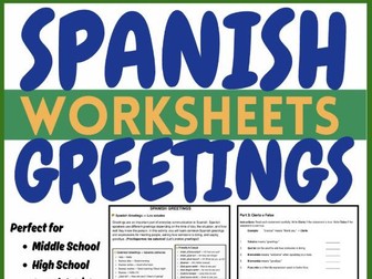 Spanish Greetings Worksheets | Saludos en Español | Secundaria