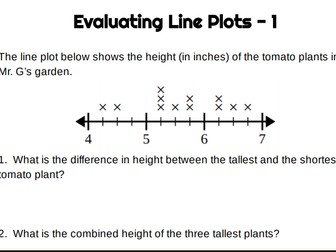 Practice with Line Plots using Fractions (4 pages of practice)