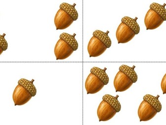 Autumn Subitising Conkers, Acorns, Leaves Nursery and Reception EYFS Maths
