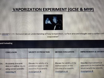 Vaporization Experiment