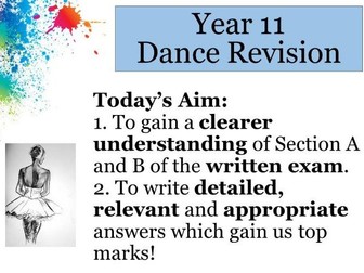 GCSE Dance Revision - All three sections.