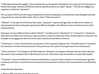 Revision resource - Edexcel combined science (Biology)
