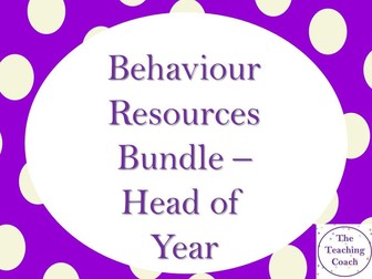 Behaviour Monitoring Improvement Bundle: Heads of Year/House Pastoral - Form Time Tutor