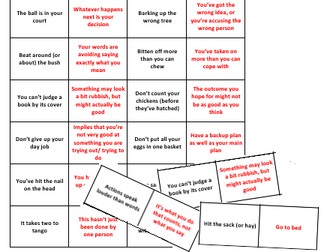 IDIOM cards. Printable resource for those who struggle with idioms. Autism.