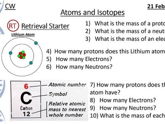 Atoms and Isotopes Lesson