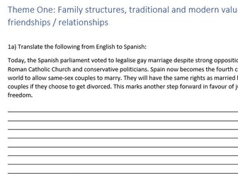 A LEVEL SPANISH TRANSLATION BOOKLET