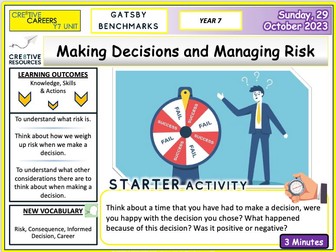 Making Decisions & Managing Risk Careers Lesson