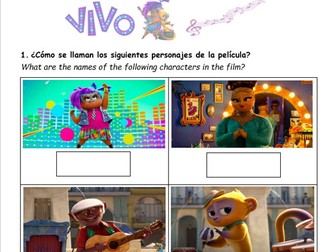 Vivo (2021) Film - Spanish worksheet KS3