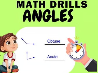 Classifying Angles Worksheets & Timed Math Tests | Practice for 4th, 5th, 6th Gr