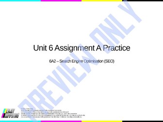 6A5 – Search Engine Optimisation (Unit 6 Assignment A Practice)