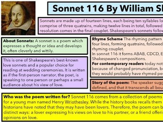 Edexcel iGCSE Poetry: Sonnet 116
