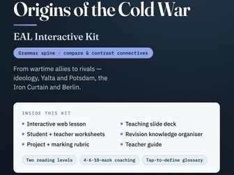 IGCSE History 0470: Origins of the Cold War EAL Unit