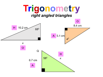 Trigonometry  (SOHCAHTOA)