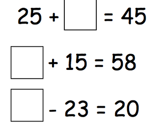 Inverse to Addition Worksheets