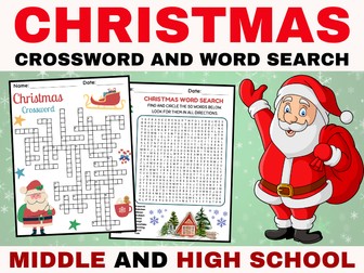 Christmas Crossword & Word Search with Answers Key