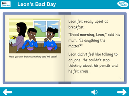 Leon's Bad Day Interactive Storybook - Early Reader Level - PSHE KS1