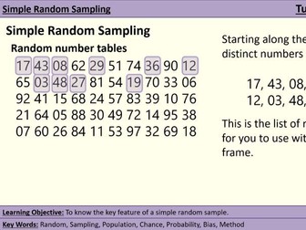 GCSE Stats - 01.06 Random Sampling - Statistics