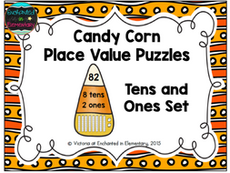 Candy Corn Place Value Puzzles: Tens and Ones Set