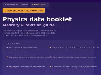 IB Physics HL | Full Data Booklet Mastery Guide & Practice Questions with Answers | 2025 Syllabus