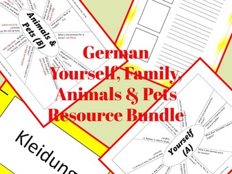 German Yourself, Family, Animals & Pets Resource Bundle