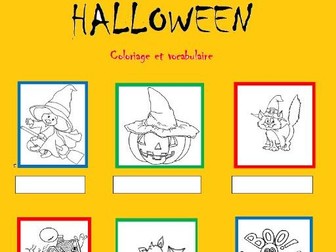 Halloween -French Vocabulary and colouring sheet