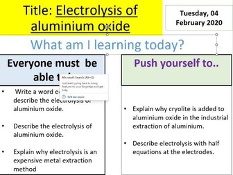 C6.3 Extraction of aluminium oxide