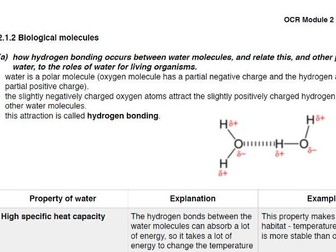 OCR A A level biology Module 2 revision notes pdf